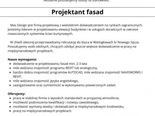 Zatrudnię projektanta fasad