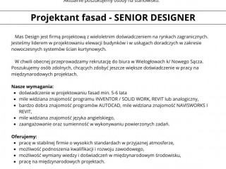 Zatrudnię projektanta fasad - Senior Designer